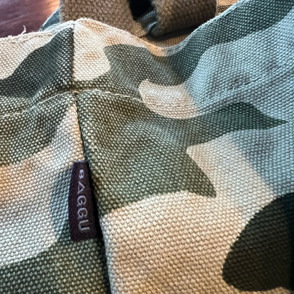 BAGGU Canvas Camo Tote Shoulder Bag - Picture 10 of 10